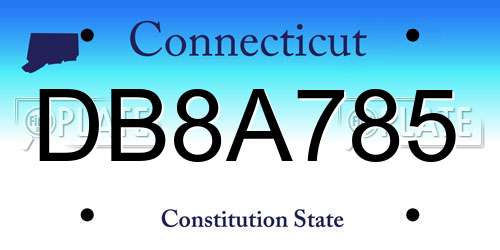 DB8A785 Connecticut License Plate