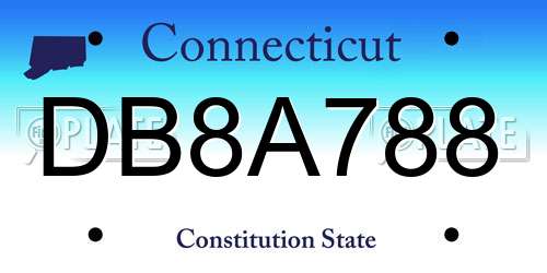DB8A788 Connecticut License Plate