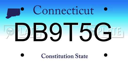 DB9T5G Connecticut License Plate