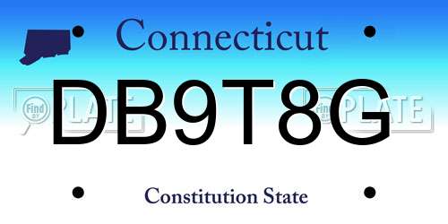 DB9T8G Connecticut License Plate