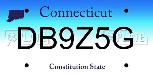 DB9Z5G Connecticut License Plate