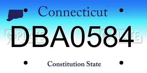 DBA0584 Connecticut License Plate