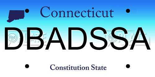 DBADSSA Connecticut License Plate