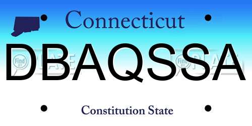 DBAQSSA Connecticut License Plate