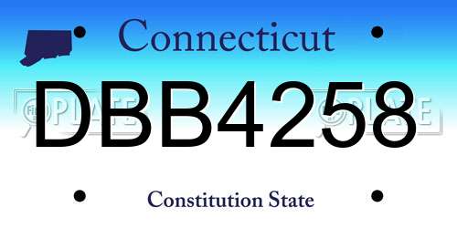 DBB4258 Connecticut License Plate