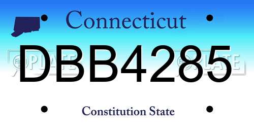 DBB4285 Connecticut License Plate
