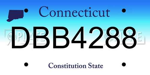 DBB4288 Connecticut License Plate