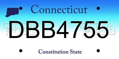 DBB4755 Connecticut License Plate