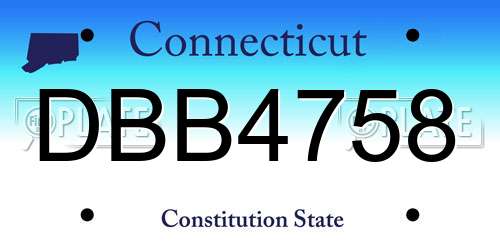 DBB4758 Connecticut License Plate