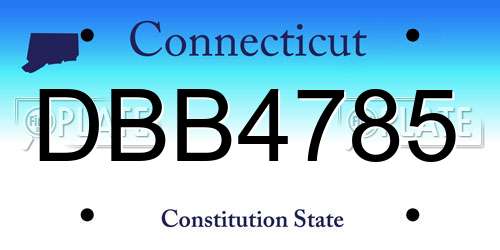 DBB4785 Connecticut License Plate