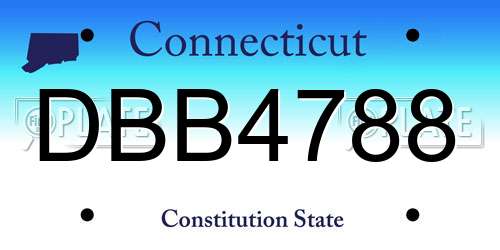 DBB4788 Connecticut License Plate