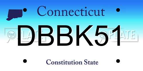 DBBK51 Connecticut License Plate