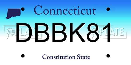 DBBK81 Connecticut License Plate