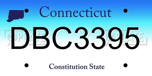 DBC3395 Connecticut License Plate