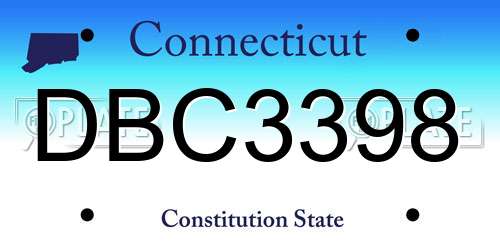 DBC3398 Connecticut License Plate