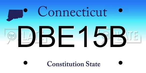 DBE15B Connecticut License Plate