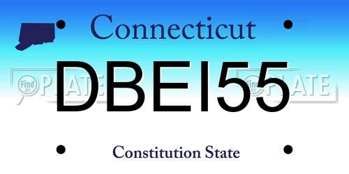 DBEI55 Connecticut License Plate