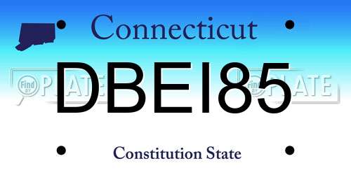 DBEI85 Connecticut License Plate