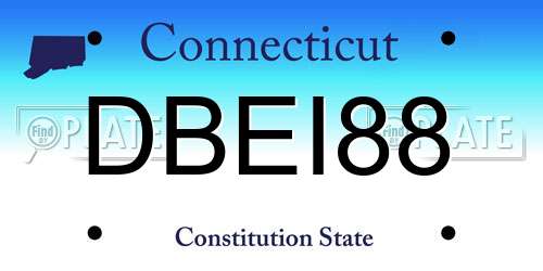 DBEI88 Connecticut License Plate