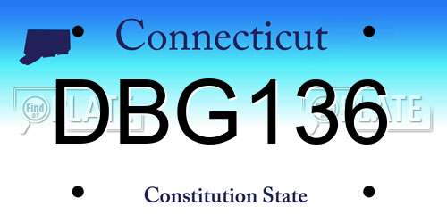 DBG136 Connecticut License Plate