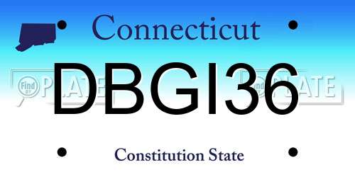 DBGI36 Connecticut License Plate