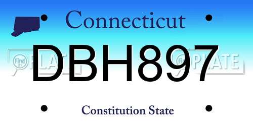 DBH897 Connecticut License Plate