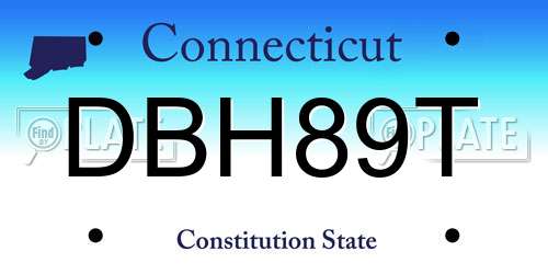 DBH89T Connecticut License Plate