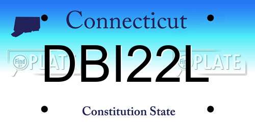 DBI22L Connecticut License Plate
