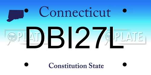 DBI27L Connecticut License Plate