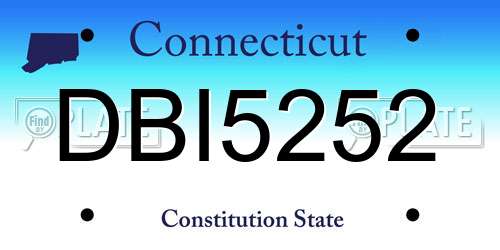 DBI5252 Connecticut License Plate