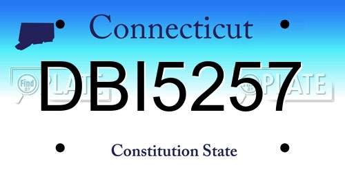 DBI5257 Connecticut License Plate