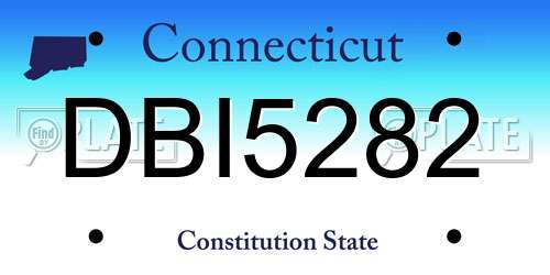 DBI5282 Connecticut License Plate