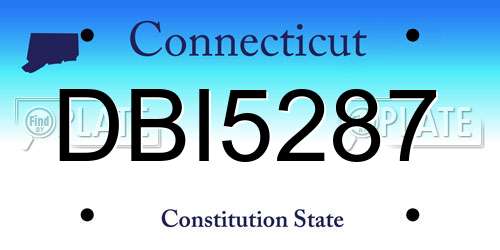 DBI5287 Connecticut License Plate