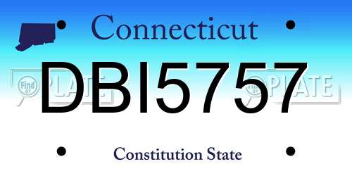 DBI5757 Connecticut License Plate