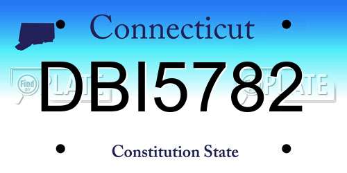 DBI5782 Connecticut License Plate