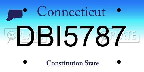 DBI5787 Connecticut License Plate