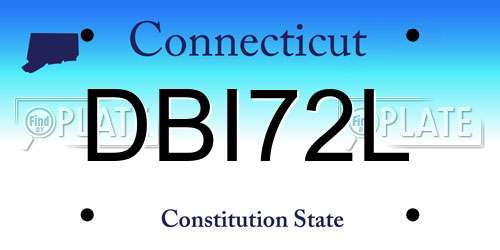 DBI72L Connecticut License Plate