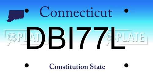 DBI77L Connecticut License Plate