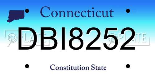 DBI8252 Connecticut License Plate