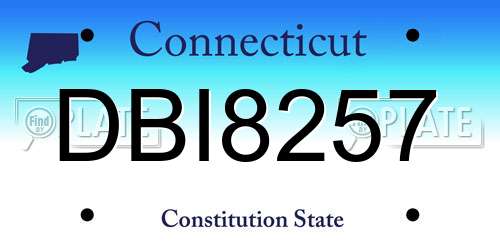 DBI8257 Connecticut License Plate
