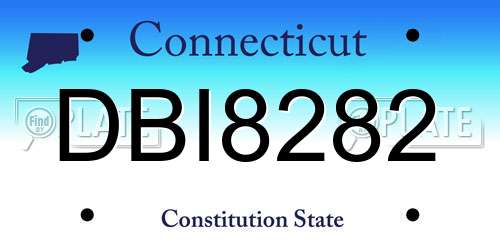 DBI8282 Connecticut License Plate