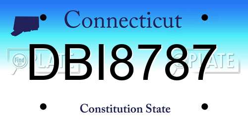 DBI8787 Connecticut License Plate