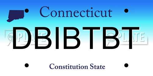 DBIBTBT Connecticut License Plate