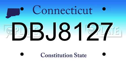 DBJ8127 Connecticut License Plate