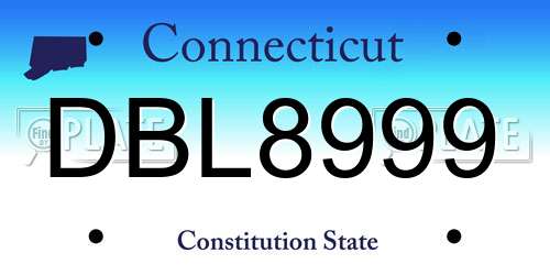 DBL8999 Connecticut License Plate
