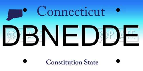 DBNEDDE Connecticut License Plate