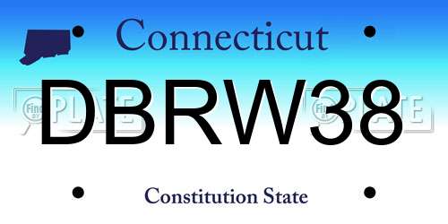 DBRW38 Connecticut License Plate