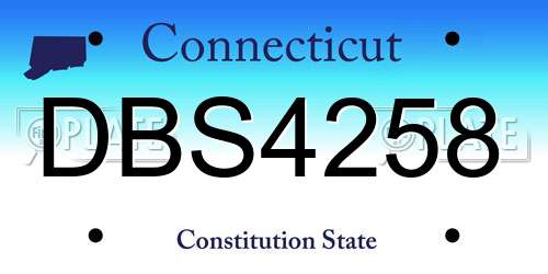 DBS4258 Connecticut License Plate