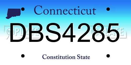 DBS4285 Connecticut License Plate