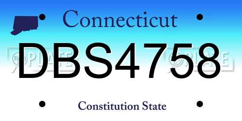 DBS4758 Connecticut License Plate